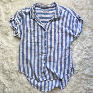 Harper Blue and White Stripe Blouse